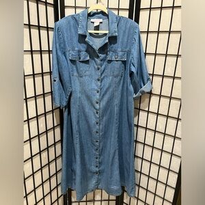 Silhouettes VINTAGE Denim UTILITY STYLE DRESS MADE IN THE USA, WOMEN SIZE 20W